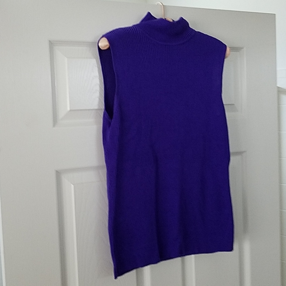 GORGEOUS Dana Buchman purple sleeveless turtleneck